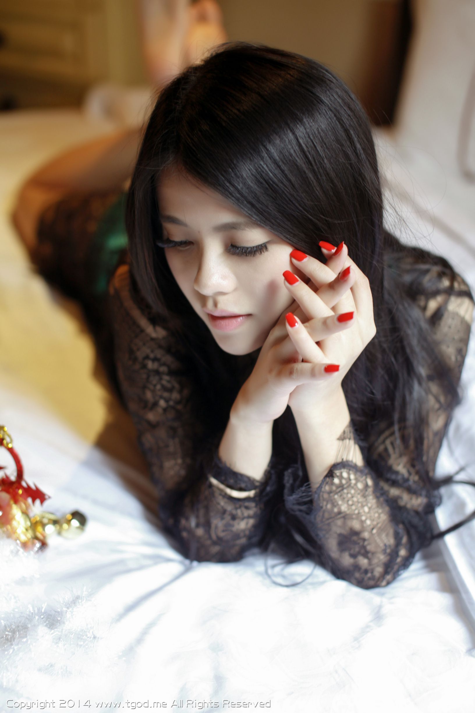 欧阳妮娜娜-惹火蕾丝 性感御姐 [TGOD推女神]高清写真图  第28张