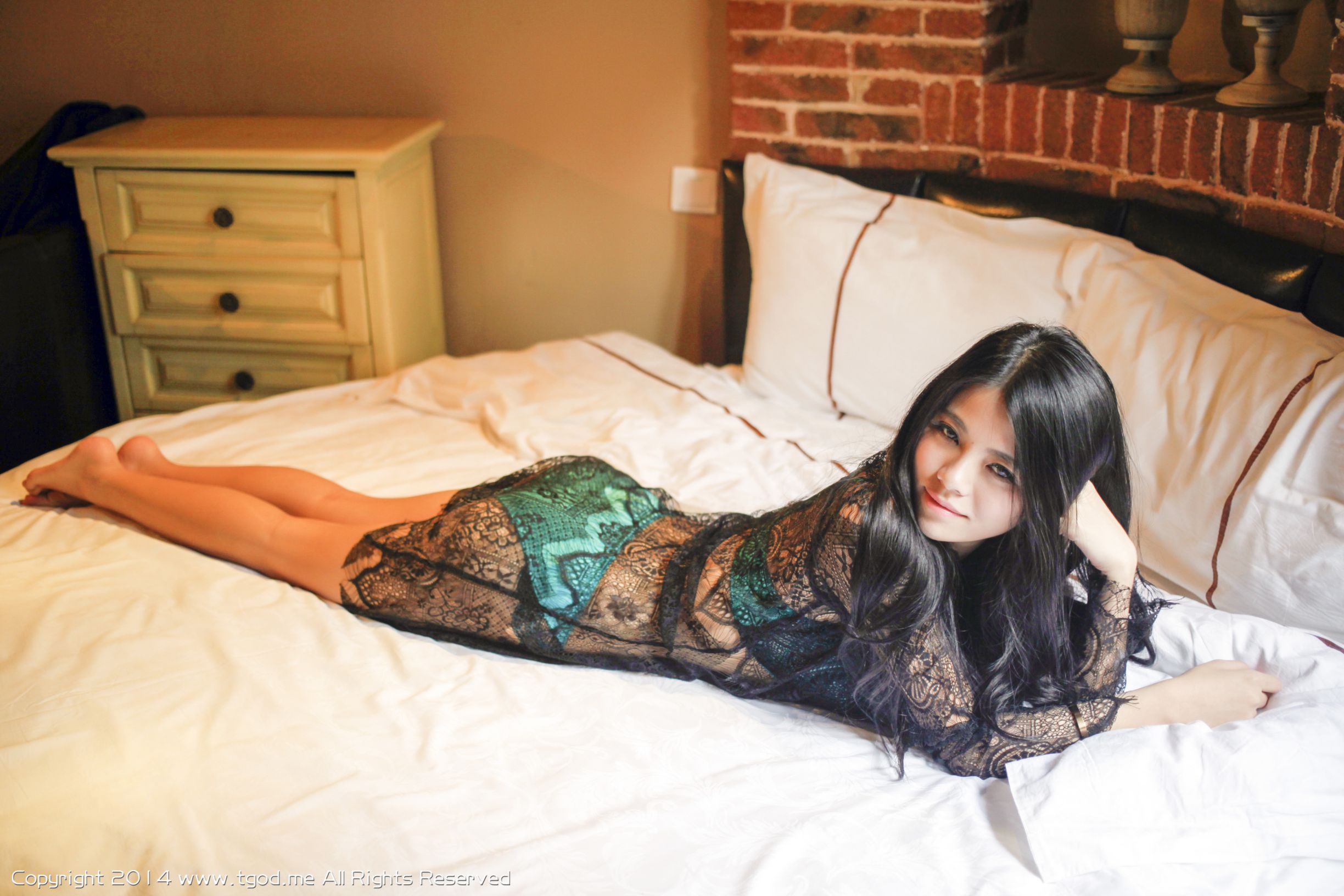 欧阳妮娜娜-惹火蕾丝 性感御姐 [TGOD推女神]高清写真图  第73张