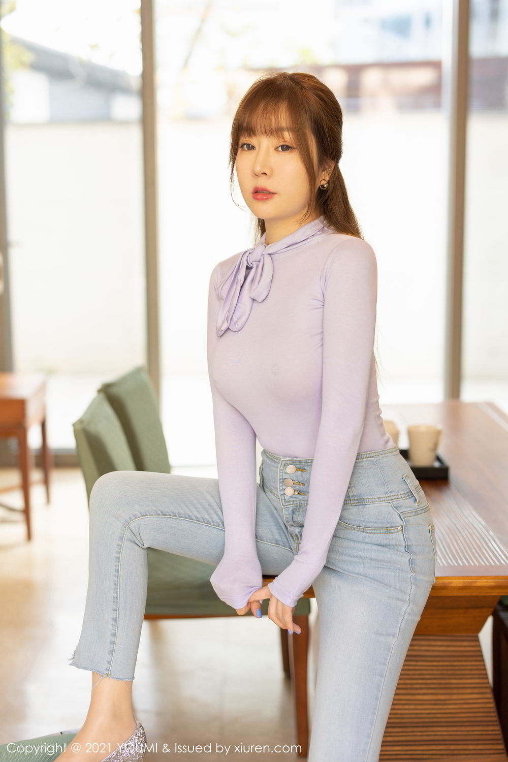 王雨纯轻熟气质 直爽的牛仔裤  第9张