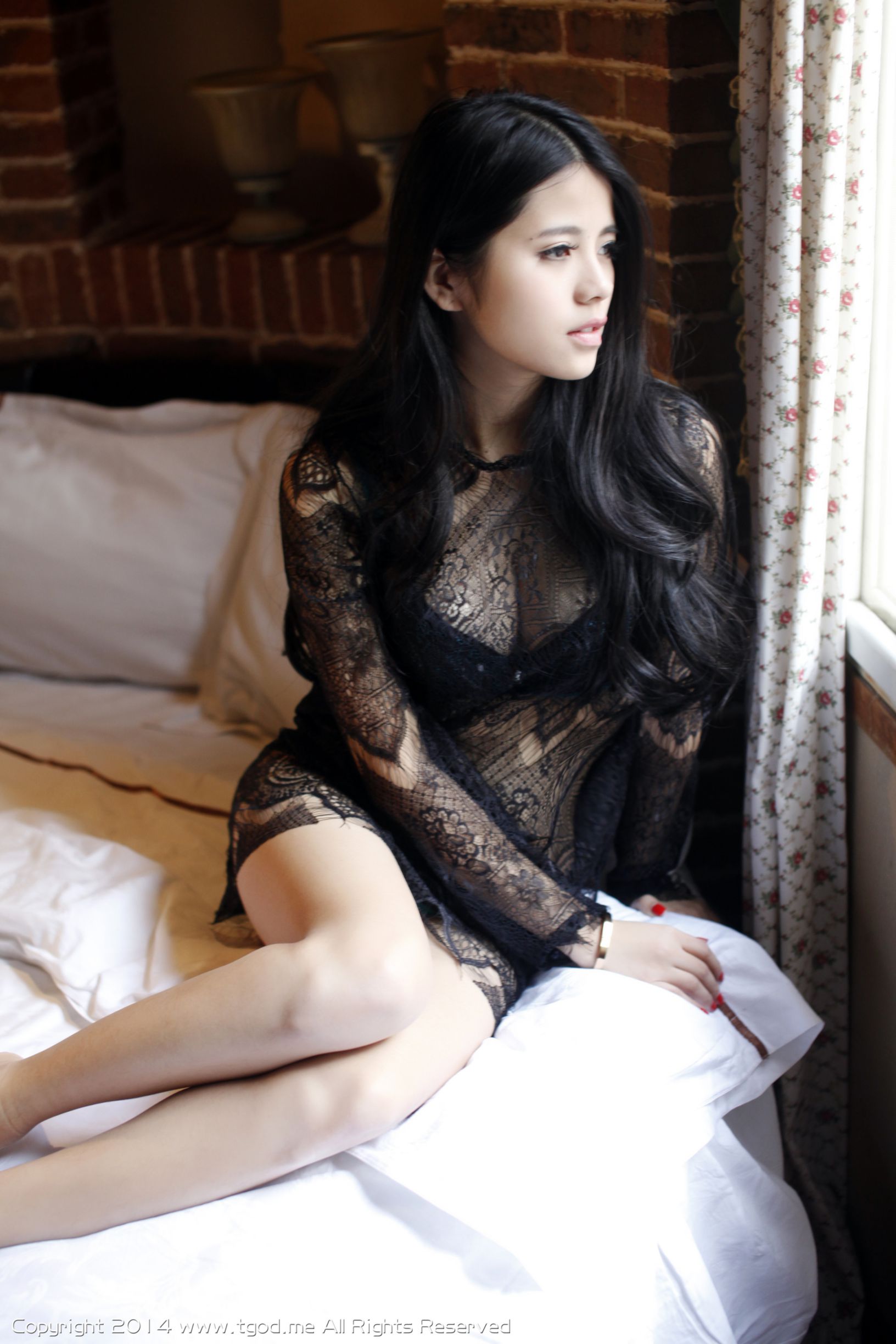 欧阳妮娜娜-惹火蕾丝 性感御姐 [TGOD推女神]高清写真图  第49张