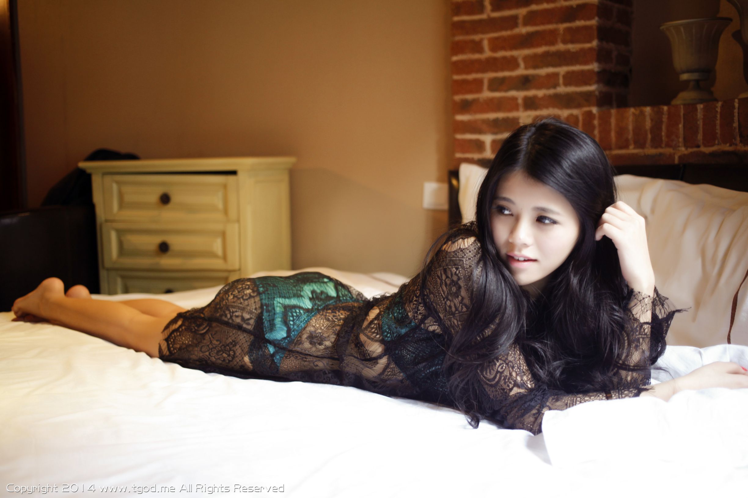 欧阳妮娜娜-惹火蕾丝 性感御姐 [TGOD推女神]高清写真图  第75张