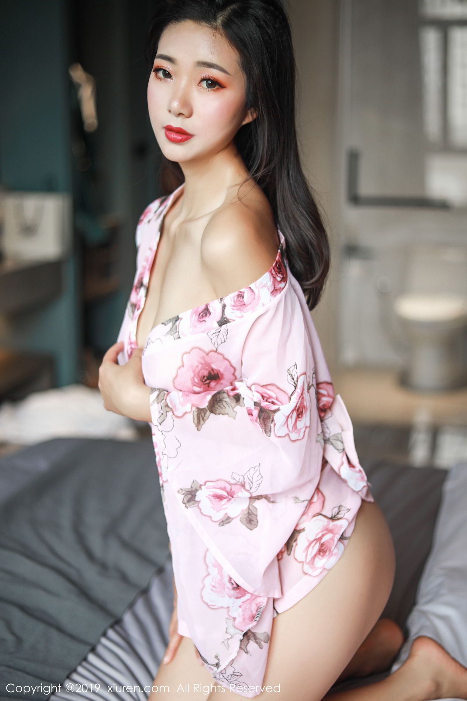 女神模特宋-Kiki 妩媚和服开胸蕾丝  第6张